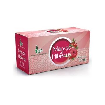 Ceai de macese si hibiscus, 20 doze