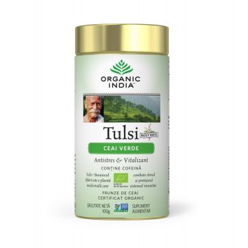 Ceai Tulsi cu Ceai Verde 100g - ORGANIC INDIA