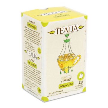 Ceai verde - Pure Ceylon cu aroma de lamaie si lavanda 20pl - TEALIA - SECOM