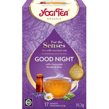 Ceai cu ulei esential, noapte buna, for the senses, eco-bio, 17pl - Yogi Tea