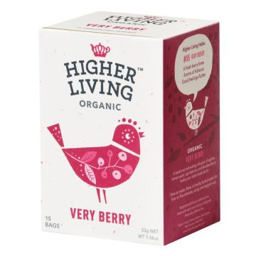 Ceai de fructe VERY BERRY bio, 15 plicuri, Higher Living