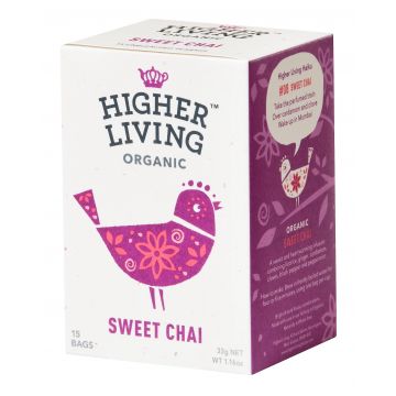 Ceai dulce - SWEET CHAI eco-bio, 15 plicuri, Higher Living
