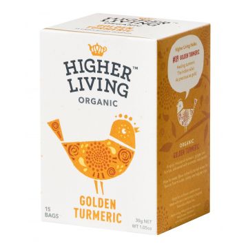 Ceai GOLDEN TURMERIC eco-bio, 15 plicuri, Higher Living