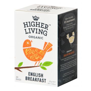 Ceai negru ENGLISH BREAKFAST eco-bio, 15 plicuri, Higher Living