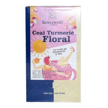 CEAI TURMERIC FLORAL CU FLORI TRANDAFIR SI SOC ECO-BIO, 18dz - SONNENTOR