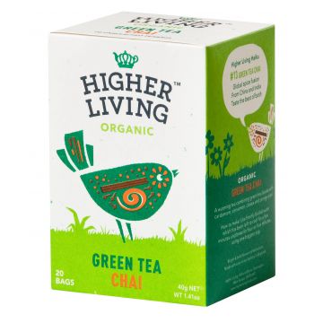 Ceai verde - CHAI - eco-bio, 20 plicuri, Higher Living