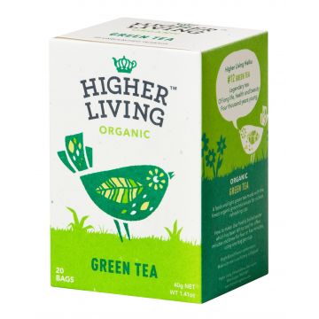 Ceai verde eco-bio, 20 plicuri, Higher Living