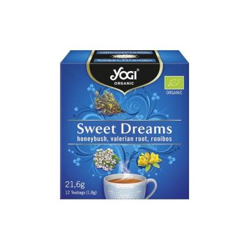 Ceai vise placute cu honeybush, radacina de valeriana si rooibos, 12 plicuri ECO-BIO - Yogi Tea
