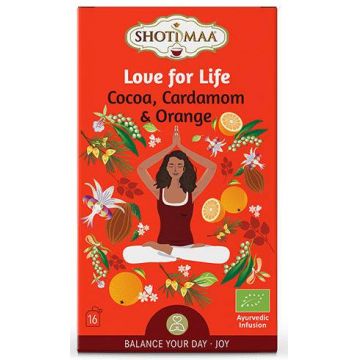 Ceai Shotimaa Balance Your Day, Love for Life, cacao, cardamom si portocala, eco-bio, 16 plicuri, Shotimaa