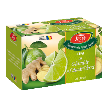 fares ceai ghimbir si lamai verzi x 20 plicuri