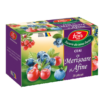 fares ceai merisoare si afine x 20 plicuri