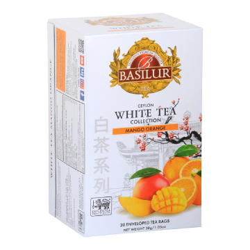 Ceai alb, White Tea Mango Orange, 20 plicuri, Basilur