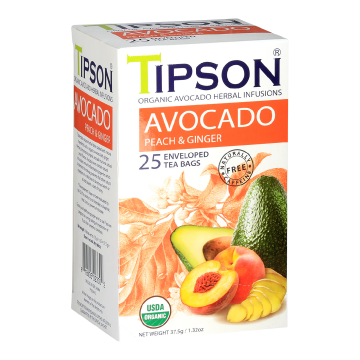 Ceai Eco avocado, piersica & ghimbir, 25 plicuri, Tipson