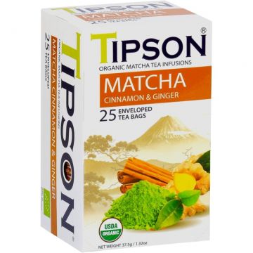 Ceai matcha organic scortisoara ghimbir 25dz - TIPSON