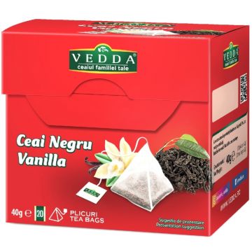 Ceai negru vanilie piramide 20x2g - VEDDA