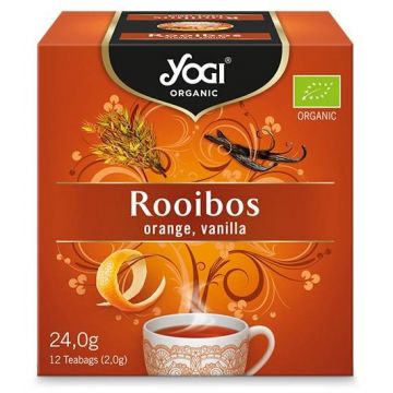 Ceai Rooibos, portocale si vanilie Eco-Bio 12 pliculete - Yogi Tea