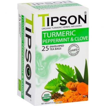 Ceai turmeric organic menta cuisoare 25dz - TIPSON