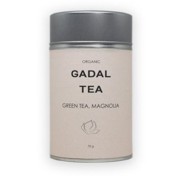 Ceai verde cu magnolie, bio, 70gr, cutie metalica, Gadal Tea