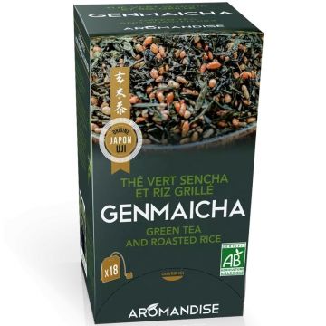 Ceai verde cu orez Genmaicha bio 18 pliculete x 2g, Aromandise