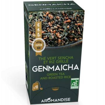 Ceai verde cu orez Genmaicha, eco-bio, 18 pliculete x 2g - Aromandise
