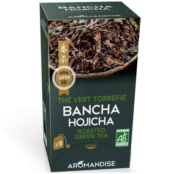 Ceai verde prajit Bancha Hojicha, eco-bio, 18 pliculete x 2g - Aromandise