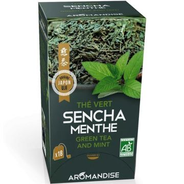 Ceai verde Sencha cu menta bio 18 pliculete x 2g, Aromandise