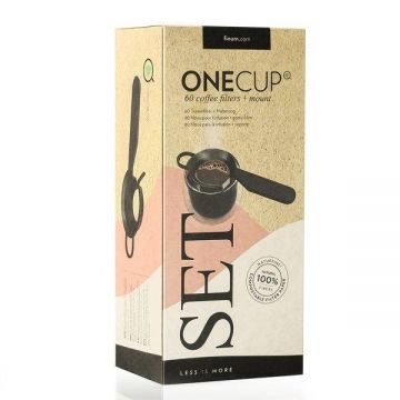Onecup, 60 de filtre naturfine pentru cafea + suport de prindere - Riensch&Held