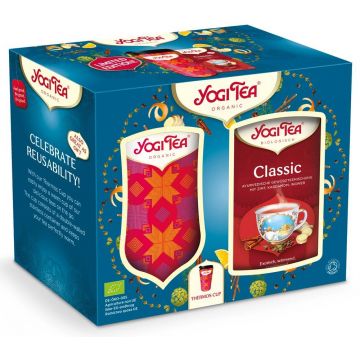 Pachet ceai Classic Eco-Bio, 17 plicuri + 1 thermos editie limitata - Yogi Tea