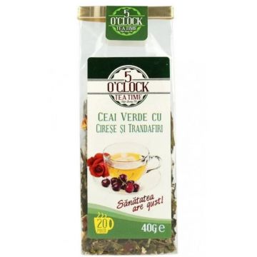 5 O' Clock Tea Ceai Verde cu Cirese si Trandafiri 40g 5 O' Clock Tea Ceai Verde cu Cirese si Trandafiri 40g
