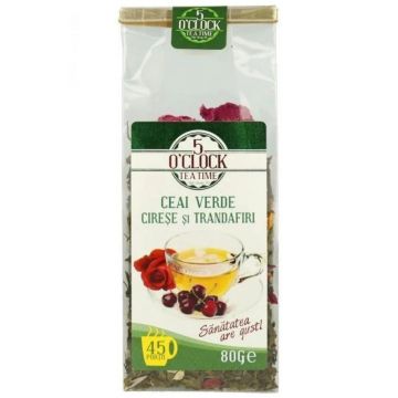 5 O' Clock Tea Ceai Verde cu Cirese si Trandafiri 80g
