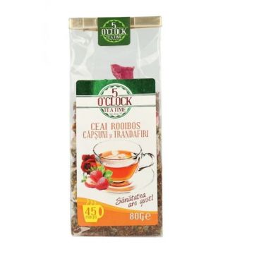 5 O' Clock Tea Rooibos cu Capsuni si Trandafiri 80g