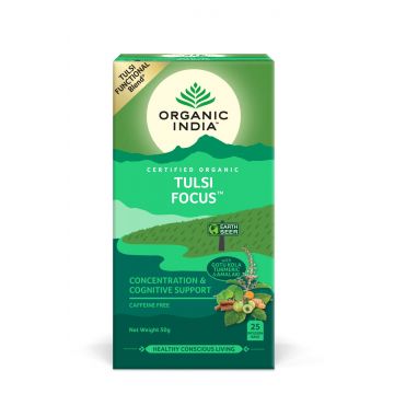 Ceai Tulsi focus, 25 plicuri, Organic India