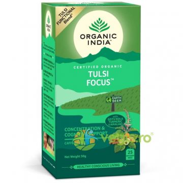 Ceai Tulsi Focus (Amestec Concentrare si Sprijin Cognitiv) Ecologic/Bio 25dz