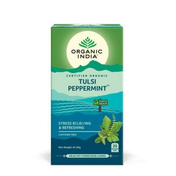 Ceai Tulsi Menta, Amestec Adaptogen Reimprospatant, bio, 25 plicuri, Organic India