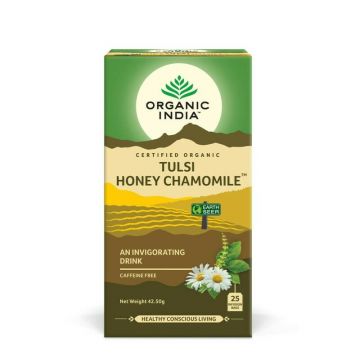Ceai Tulsi Miere Musetel, Amestec Adaptogen Revigorant, eco, 25 plicuri, Organic India