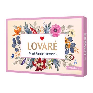 Colectie ceai Lovare Great Party asortat 90 plicuri 18 arome 155 g