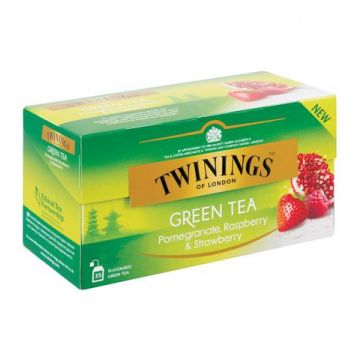 Twinings Green Pomegranate  Raspberry & Strawberry ceai verde cu rodie  zmeura si capsuni 25 pliculete