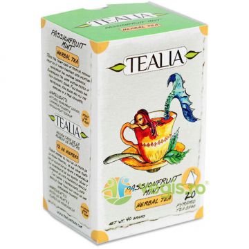 Ceai Passionfruit Mint 20 plicuri piramida Secom,