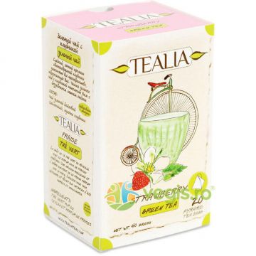 Ceai Verde Strawberry 20 plicuri piramida Secom,