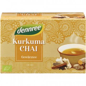 Ceai curcuma bio Chai 20 plicuri, 40g, Dennree