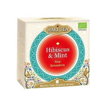 Ceai de hibiscus si menta bio New Sensation, 10 plicuri, Hari Tea