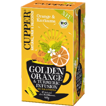 Ceai eco infuzie de portocale si turmeric, 20 plicuri, Cupper