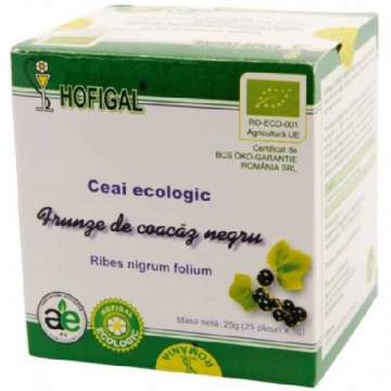 Ceai Ecologic Frunze De Coacaz Negru, 25dz, Hofigal