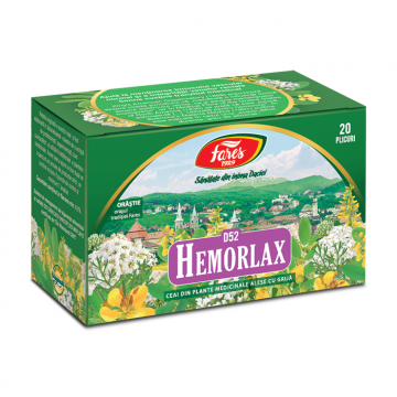 Ceai Hemorlax D52, 20 plicuri, Fares