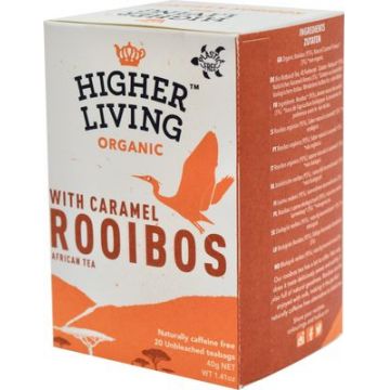 Ceai Rooibos si Caramel Bio, 20 plicuri, Higher Living