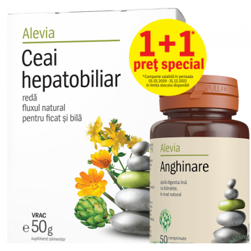 Pachet Anghinare 50 comprimate + Ceai Hepatobiliar 50g, Alevia