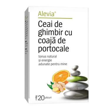 Ceai cu ghimbir si portocale, 20 plicuri, Alevia