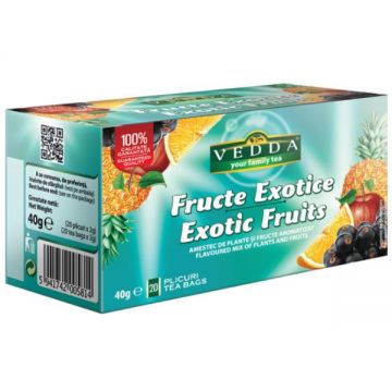 Ceai de fructe exotice, 20 plicuri x 2g, Vedda