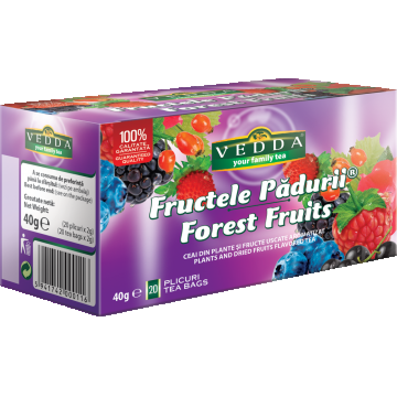 Ceai din fructe de padure, 20 plicuri x 2g, Vedda