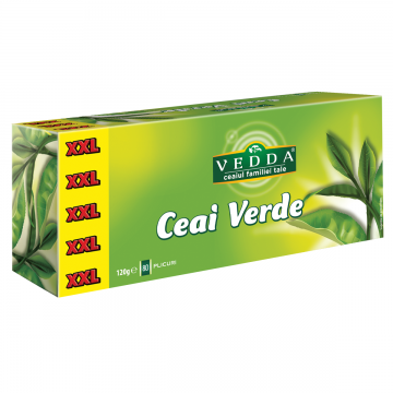 Ceai verde Pachet Economic, 80 plicuri, Vedda